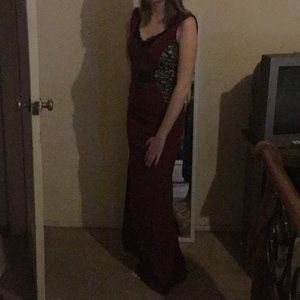 Red evening gown
